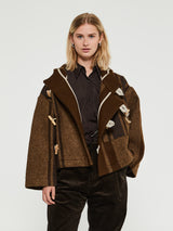 AF Agger - Klippan Boiled Wool Hooded Jacket in Brown