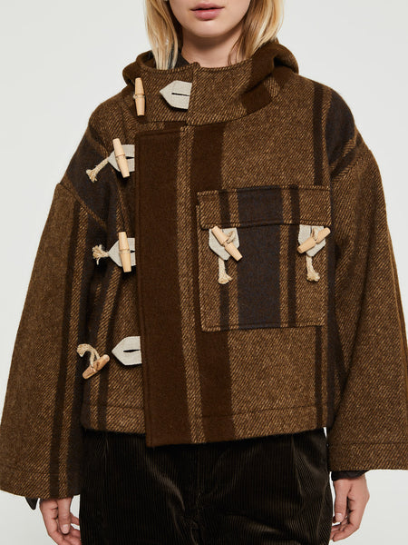 AF Agger - Klippan Boiled Wool Hooded Jacket in Brown – Stoy
