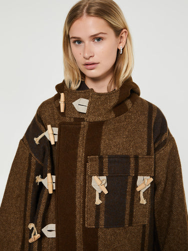AF Agger - Klippan Boiled Wool Hooded Jacket in Brown