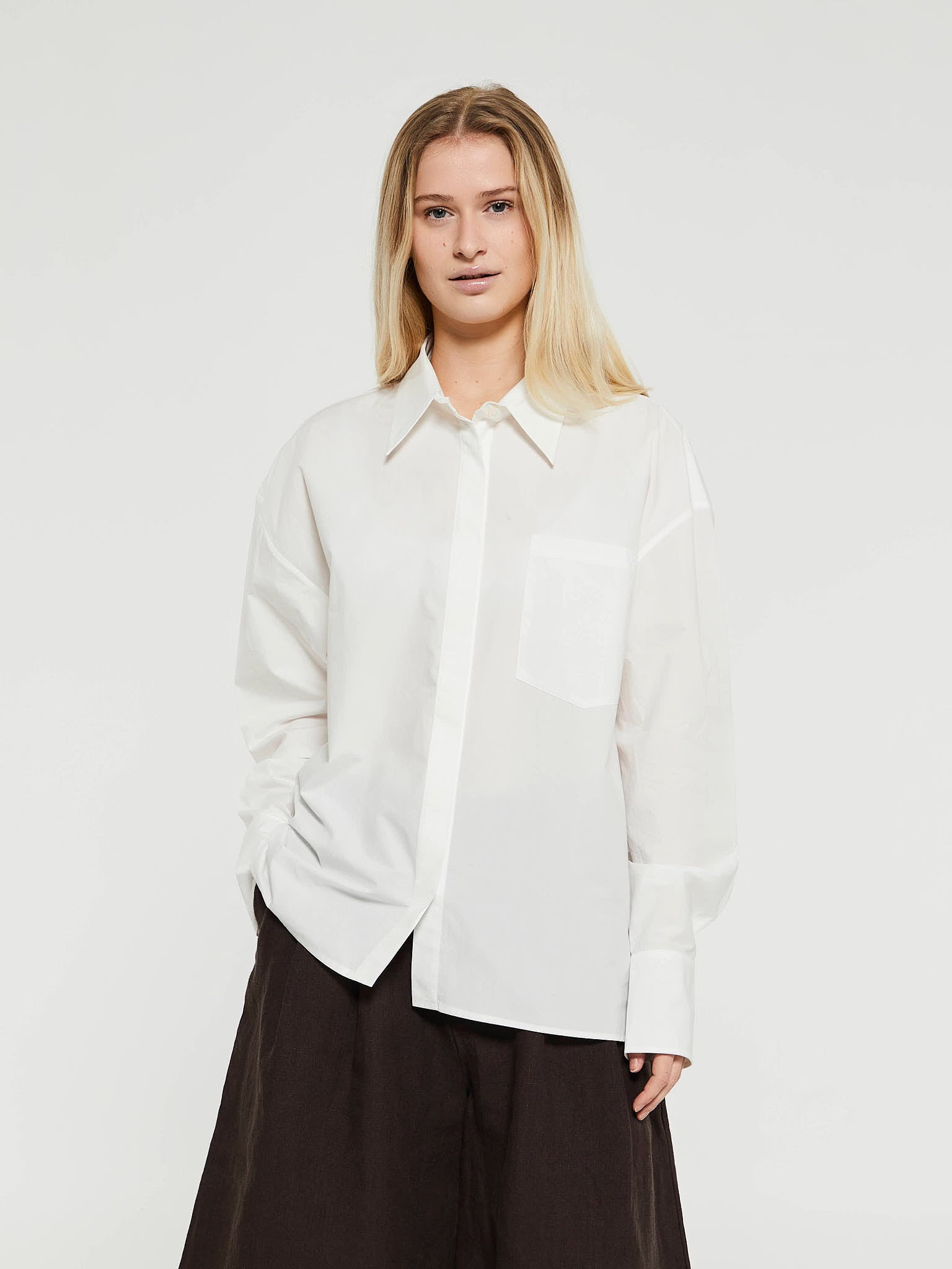 AF Agger - Cotton Poplin Oversize Shirt in Ecru