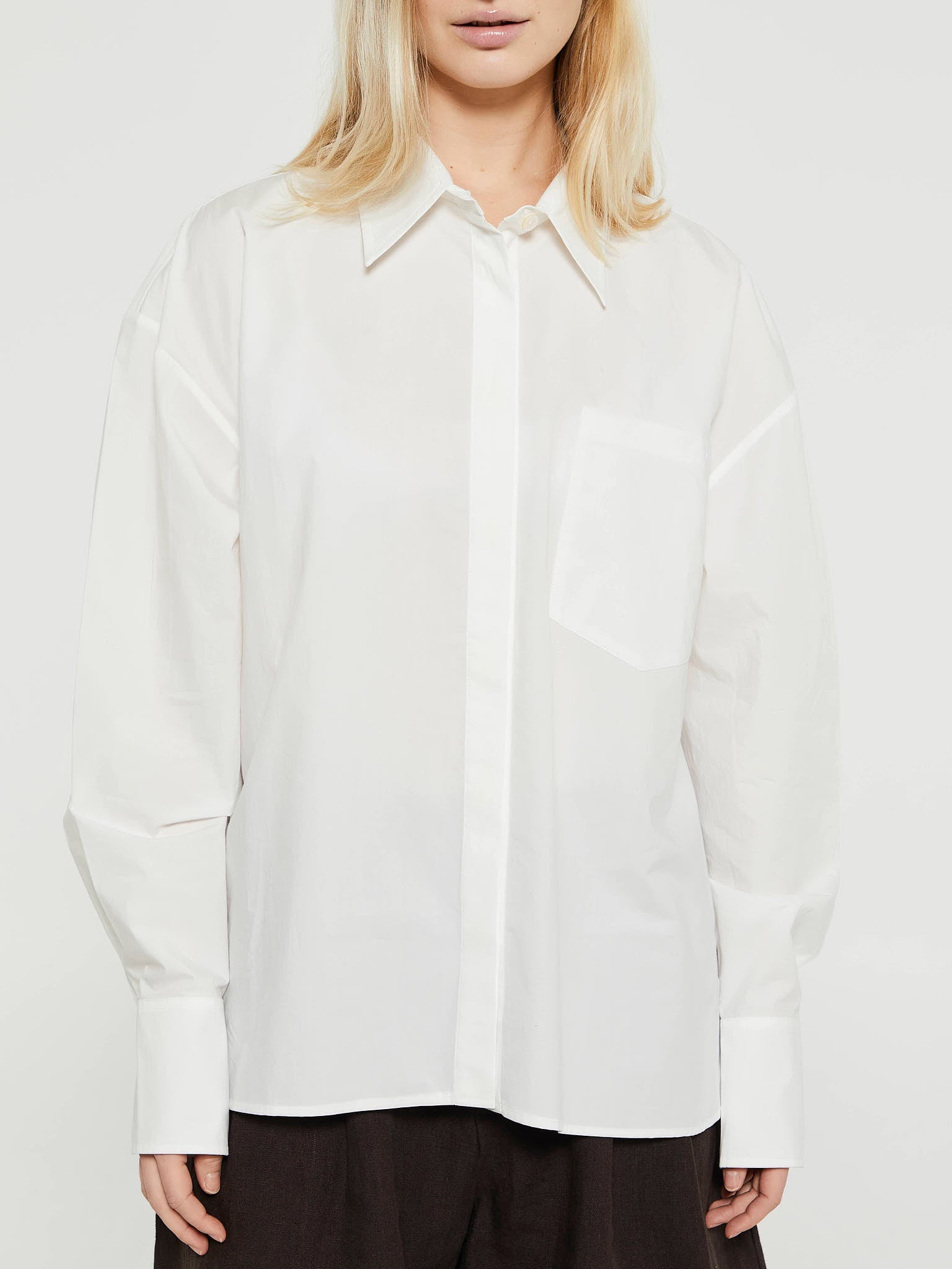 AF Agger - Cotton Poplin Oversize Shirt in Ecru