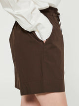 AF Agger - Cotton Poplin Shorts in Dark Brown