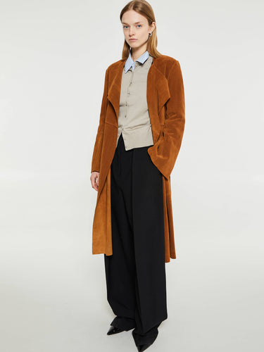AF Agger - Suede Coat in Cognac