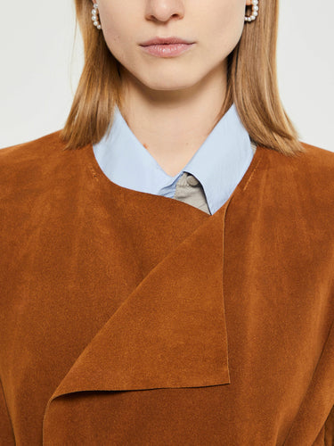 AF Agger - Suede Coat in Cognac