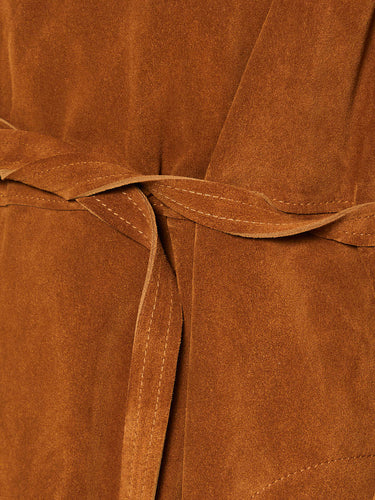 AF Agger - Suede Coat in Cognac