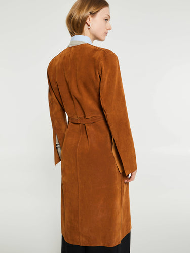 AF Agger - Suede Coat in Cognac