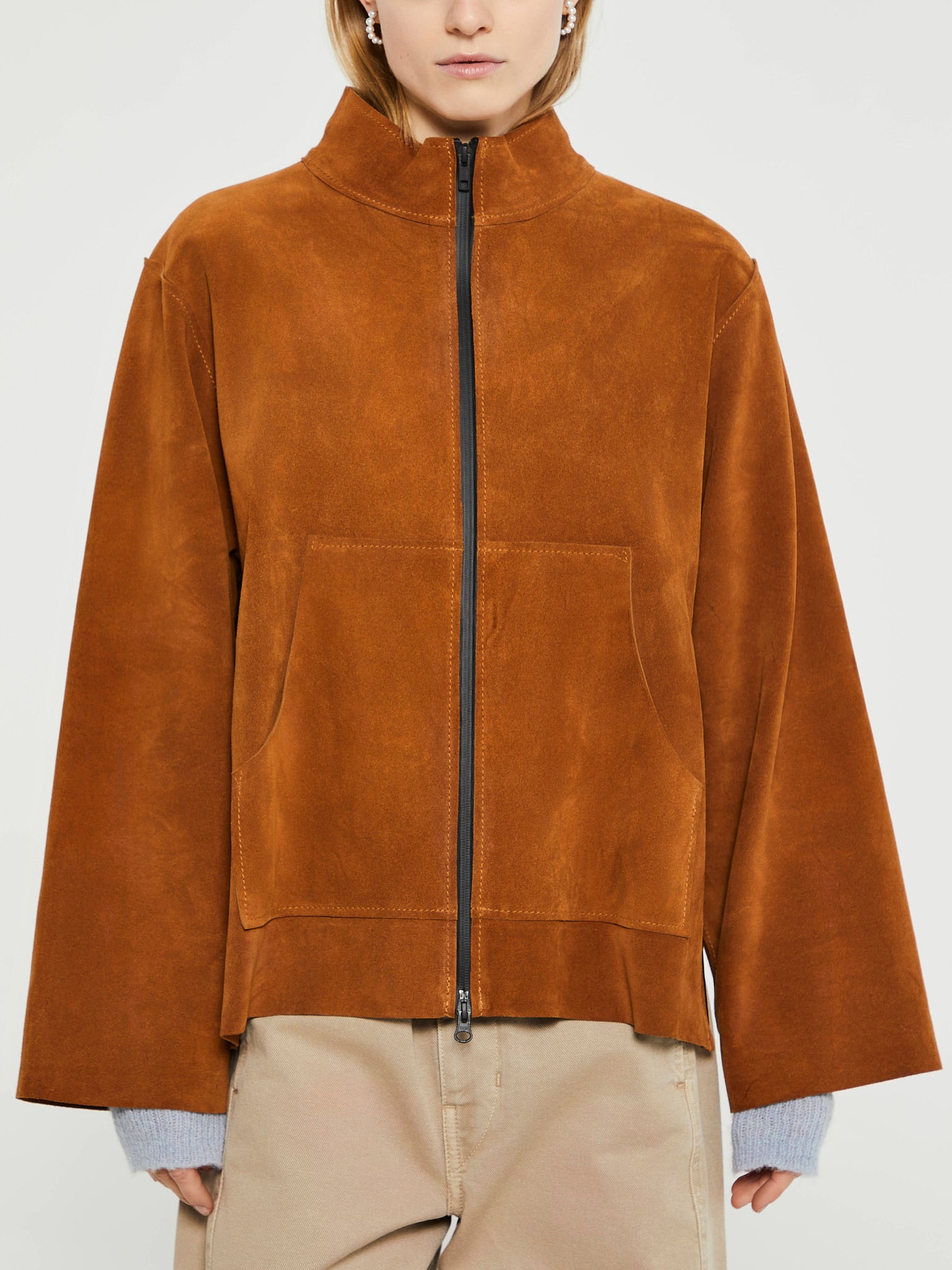 AF Agger - Suede Anorak Jacket in Cognac