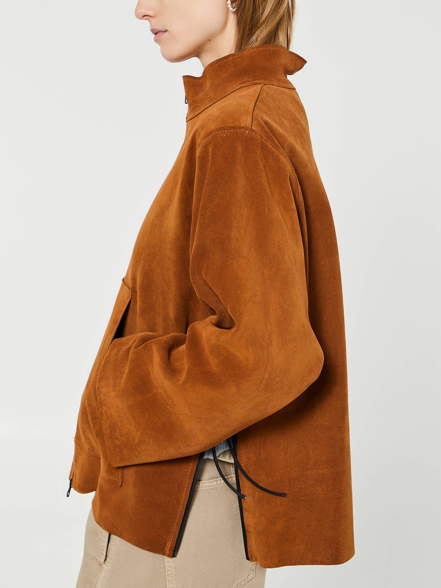 AF Agger - Suede Anorak Jacket in Cognac