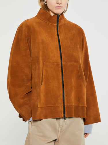 AF Agger - Suede Anorak Jacket in Cognac