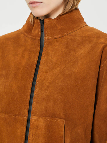 AF Agger - Suede Anorak Jacket in Cognac