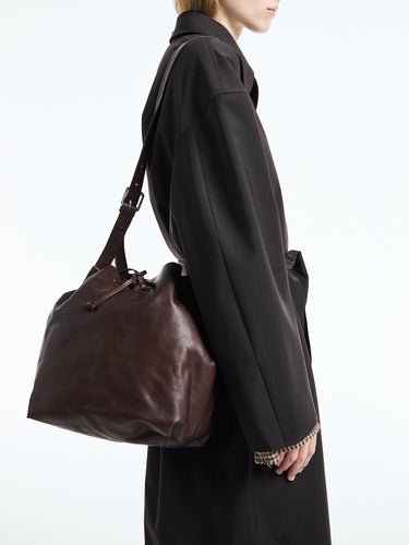 AF Agger - Leather Bucket Bag in Brown