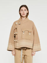 AF Agger - Klippan Boiled Wool Jacket in Beige With Stripes