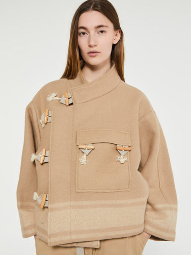 AF Agger - Klippan Boiled Wool Jacket in Beige With Stripes