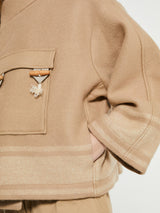 AF Agger - Klippan Boiled Wool Jacket in Beige With Stripes