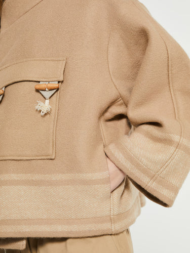 AF Agger - Klippan Boiled Wool Jacket in Beige With Stripes