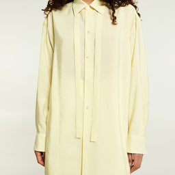 Lemaire - Long Shirt With Tie in Almond Milk