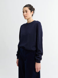 AF Agger - Merino knit crew neck in Navy