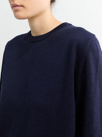 AF Agger - Merino knit crew neck in Navy