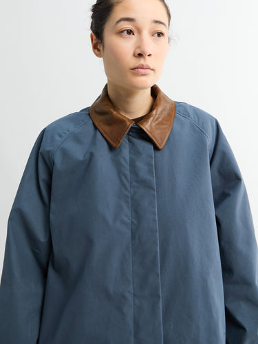 AF Agger - Waxed Cotton Mack coat in Dove Blue