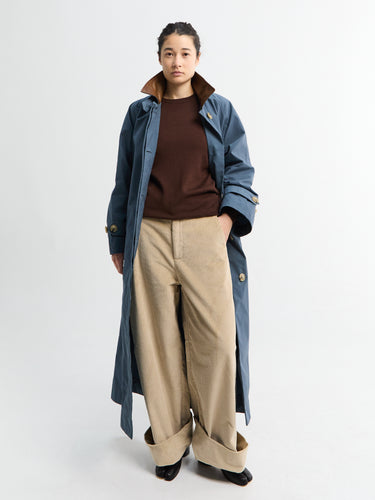 AF Agger - Waxed Cotton Mack coat in Dove Blue