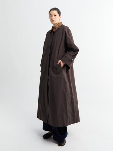 AF Agger - Waxed Cotton Mack coat in Brown