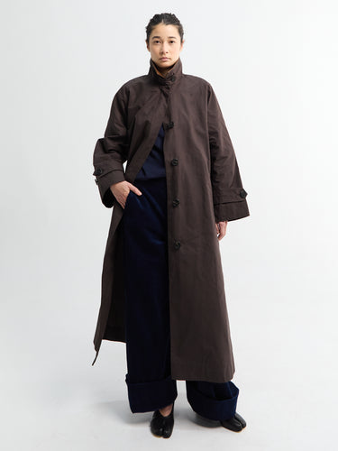 AF Agger - Waxed Cotton Mack coat in Brown