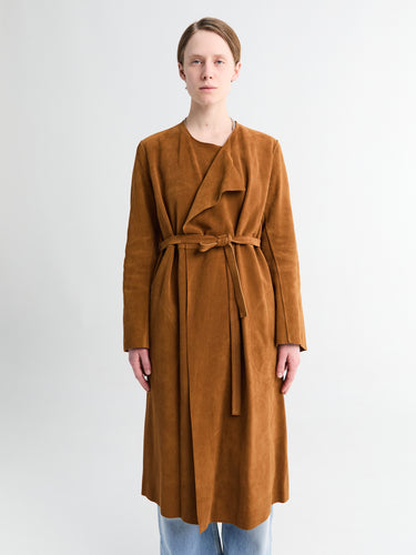 AF Agger - Suede Coat in Cognac