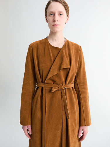 AF Agger - Suede Coat in Cognac