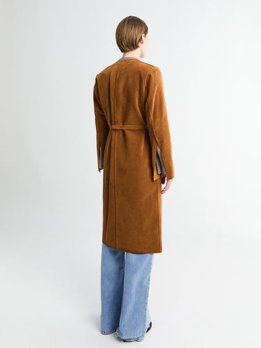AF Agger - Suede Coat in Cognac