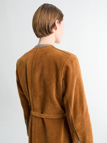 AF Agger - Suede Coat in Cognac