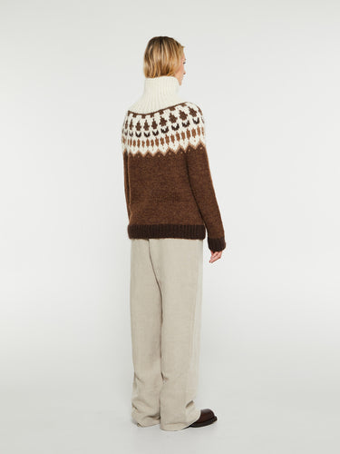 AF Agger - Hand Knit Crewneck in Brown