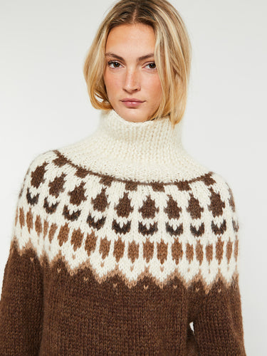 AF Agger - Hand Knit Crewneck in Brown