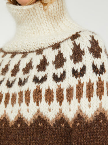 AF Agger - Hand Knit Crewneck in Brown