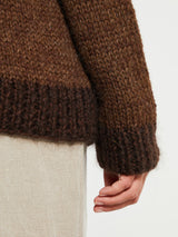 AF Agger - Hand Knit Crewneck in Brown