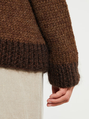 AF Agger - Hand Knit Crewneck in Brown