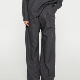AF Agger - Fine Wool Wide Box Trousers in Grey