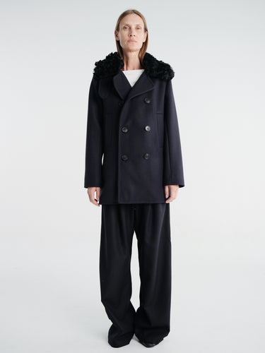 AF Agger - Hainsworth Wool Pea Coat in Navy