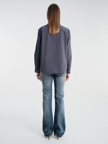 Dunst - Essential Slim Checked Shirt in Blue Navy