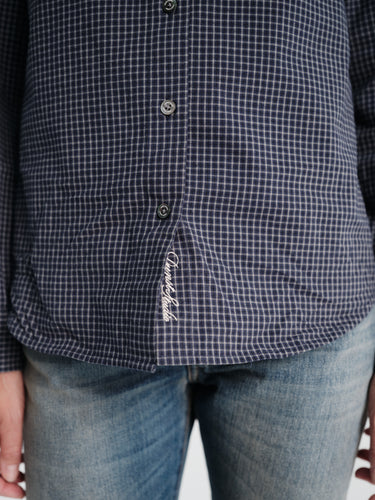 Dunst - Essential Slim Checked Shirt in Blue Navy