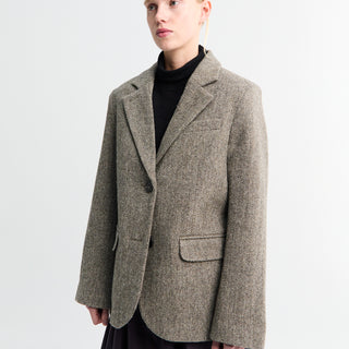 AF Agger - Shetland Wool Oversized Blazer in Brown