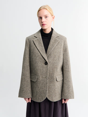 AF Agger - Shetland Wool Oversized Blazer in Brown