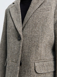 AF Agger - Shetland Wool Oversized Blazer in Brown