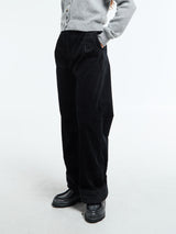 AF Agger - Corduroy Box Trousers in Black