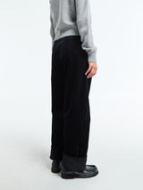 AF Agger - Corduroy Box Trousers in Black