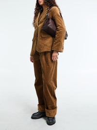AF Agger - Corduroy Straight Blazer in Cognac