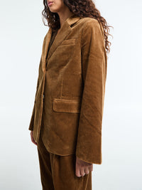 AF Agger - Corduroy Straight Blazer in Cognac