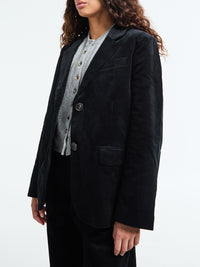 AF Agger - Corduroy Straight Blazer in Black