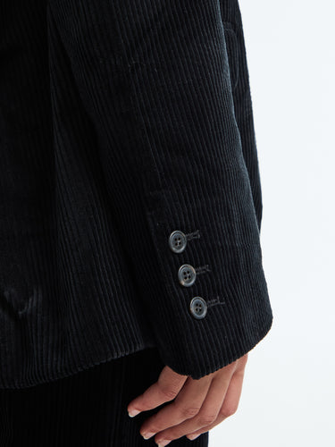 AF Agger - Corduroy Straight Blazer in Black