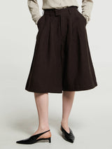 AF Agger - Linen Culottes Pants in Dark Brown