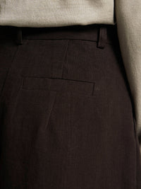 AF Agger - Linen Culottes Pants in Dark Brown
